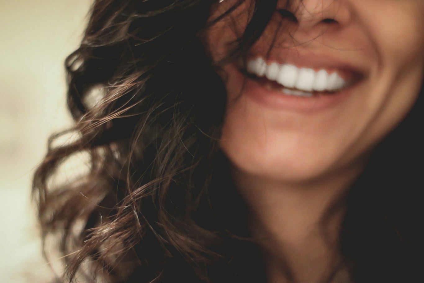 Woman smiling with naturally white teeth